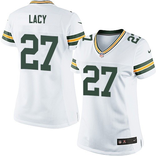 Women's Elite Eddie Lacy Nike Jersey White Road - #27 NFL Green Bay Packers